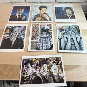 Doctor Who Art Cards/Prints Set of 7 Like New